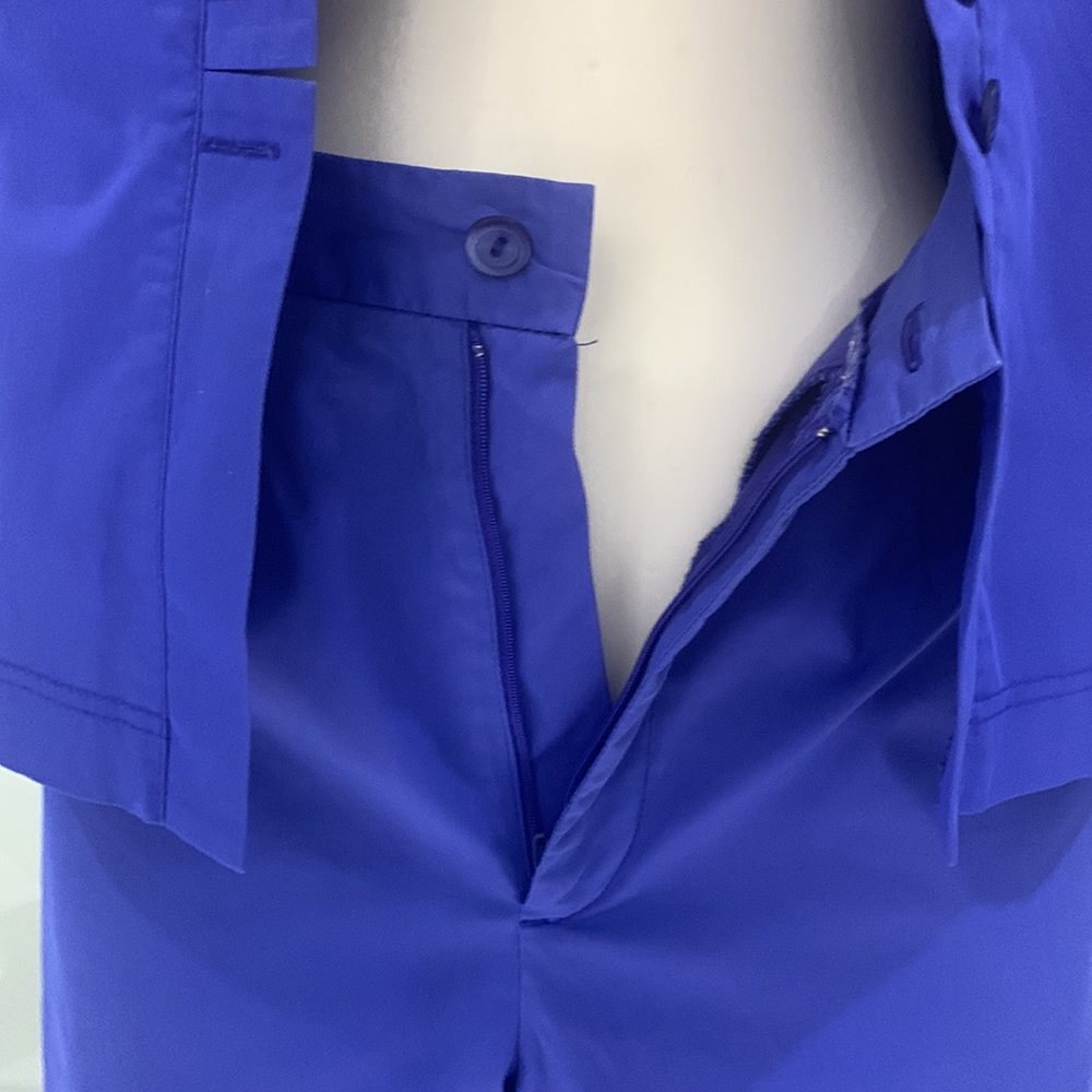 Made in🇧🇬Two Pieces VTG 90’ Royal Blue Cotton Blend Top and Pants Set - Picture 3 of 15